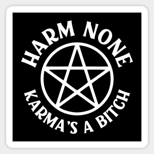 Harm None Karma's a Bitch Cheeky Witch® Wiccan Pentacle Sticker